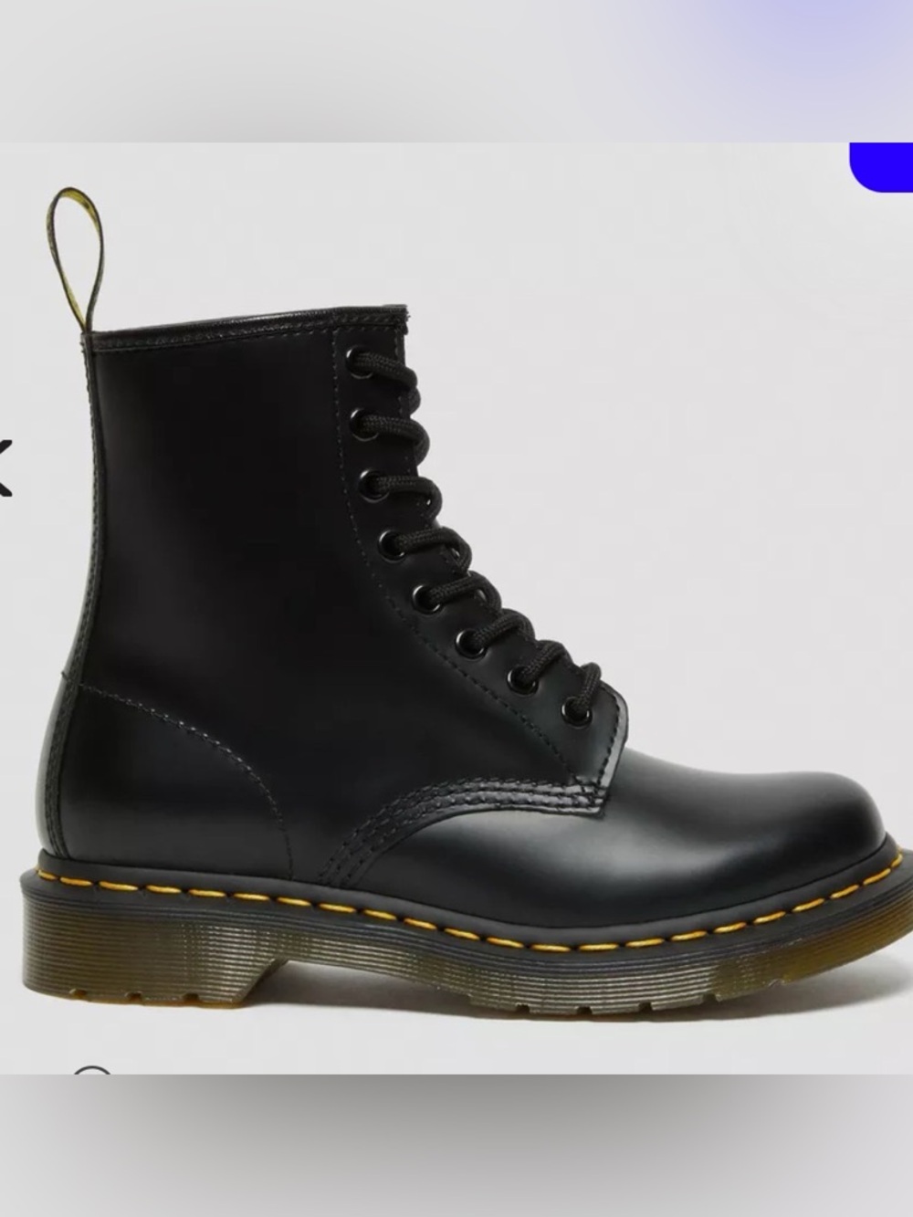 Classic Dr. Martens Black Leather Lace-Up Combat Boots- 1460 - Picture 2 of 4